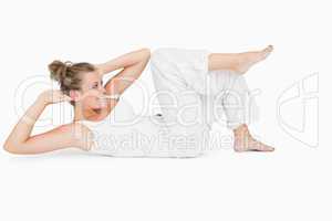 Girl doing stomach crunches