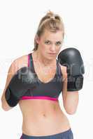 Woman is ready to box