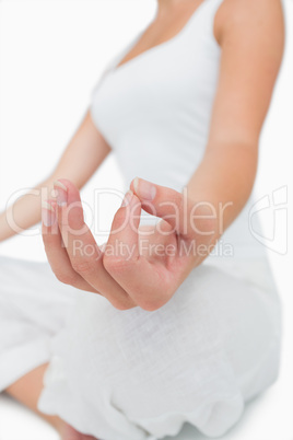 Girl meditating in yoga pose