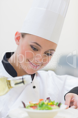 Chef preparing a salad