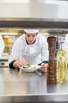 Chef finishing his salad