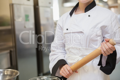 Baker with rolling pin