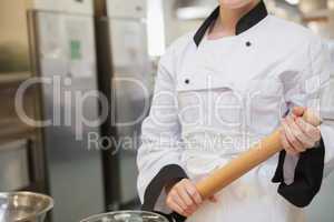 Baker with rolling pin