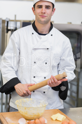 Baker holding a rolling pin