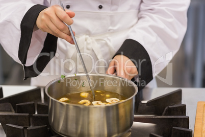 Soup being stirred