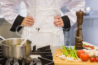 Chef making soup