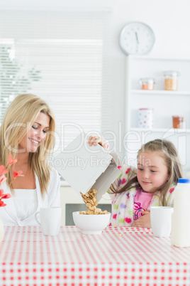 Mother and daughter a breakfast