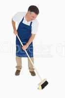 Sweeping man