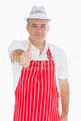 Butcher giving thumbs up