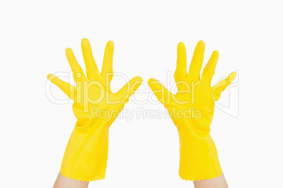 Hands wearing gloves