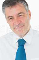 Smiling businessman with grey hair