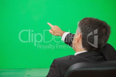 Man pointing to copy space