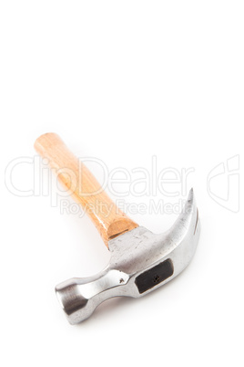 Hammer lying against a white background