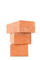 Stack of three clay bricks