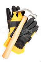 Hammer with pair of protective gloves