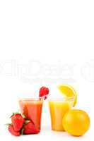 Strawberry and orange drinks