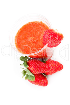 Glass of strawberry smoothed