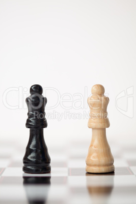 Chess pieces standing next to each other