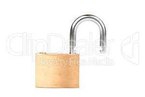 Padlock standing unlocked