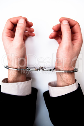 Hands handcuffed