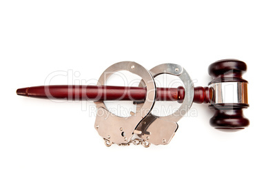 Gavel and handcuffs