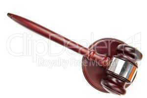 Brown gavel lying