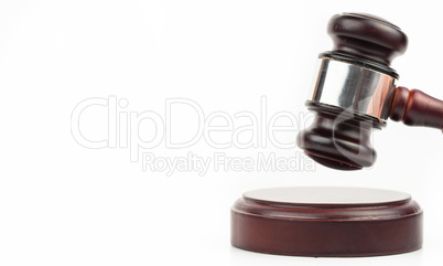 Gavel banging on sound block