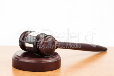 Hammer and gavel on desk