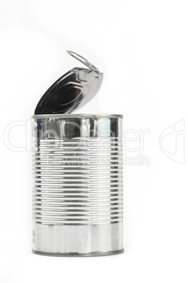 Empty tin can opening