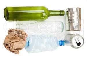 Plastic paper glass and mteallic recyclable waste
