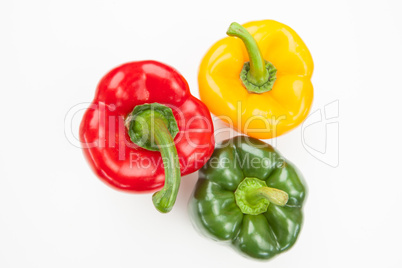 Red green and yellow peppers