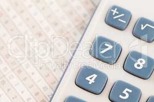 Calculator on maths tables