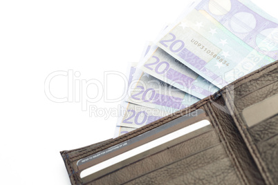 Euros in a wallet