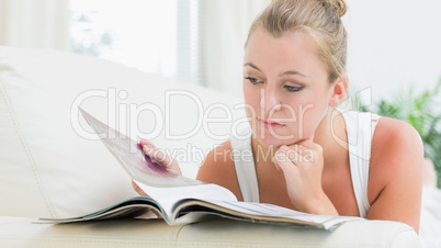 Woman reading a magazine