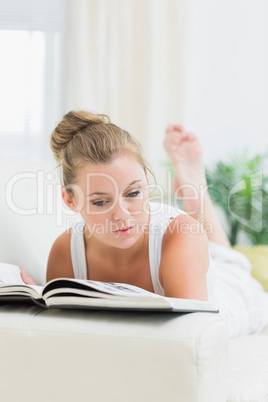 Blonde reading a book