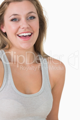 Woman looking natural and laughing