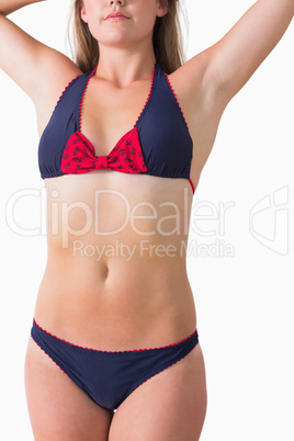 Navy and red bikini