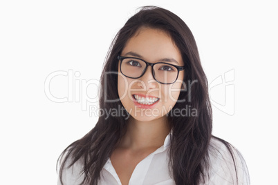 Smiling woman with glasses