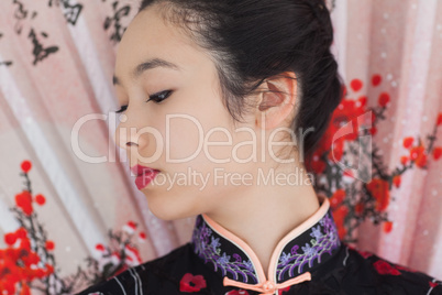 Beautiful woman wearing traditional Asian clothing