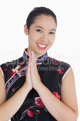 Happy woman in kimono