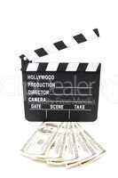 Fanned out dollars under film slate