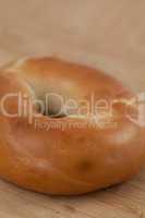 Close up of a bagel