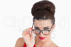 Glamorous woman wearing glasses