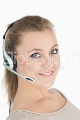 Woman with a headset