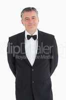 Waiter smiling at camera