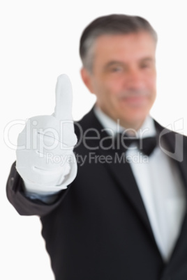 Waiter with thumbs up Waiter with thumbs up