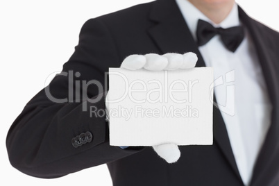 Waiter showing us a paper