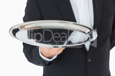 Waiter with silver tray