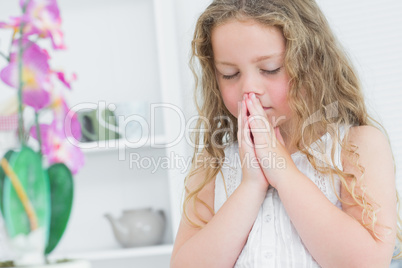 Girl praying about something