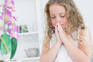 Girl praying about something